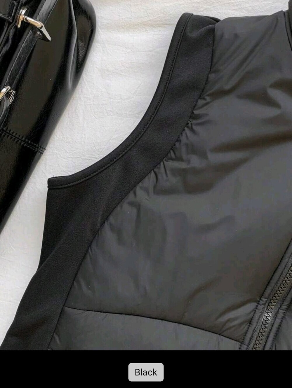 Women Black Quilted Full Zip Vest Size Small Casual Fall Winter Lightweight - Picture 2 of 10